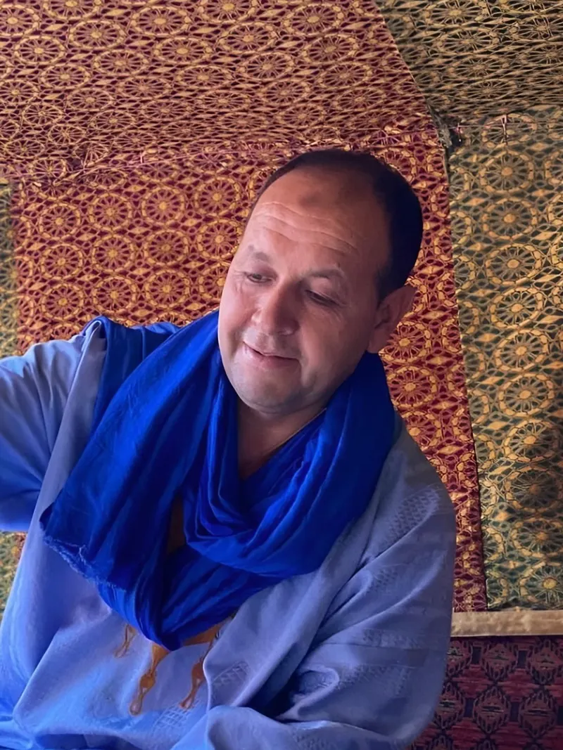 Azzeddine, the host, in the tent lounge